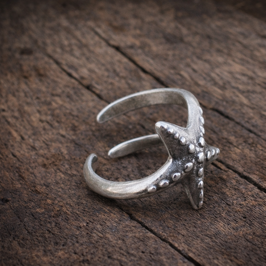 Pewter Starfish Ring